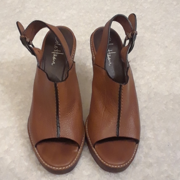 Cole Haan Leather Peep Toe Heels - Picture 9 of 16